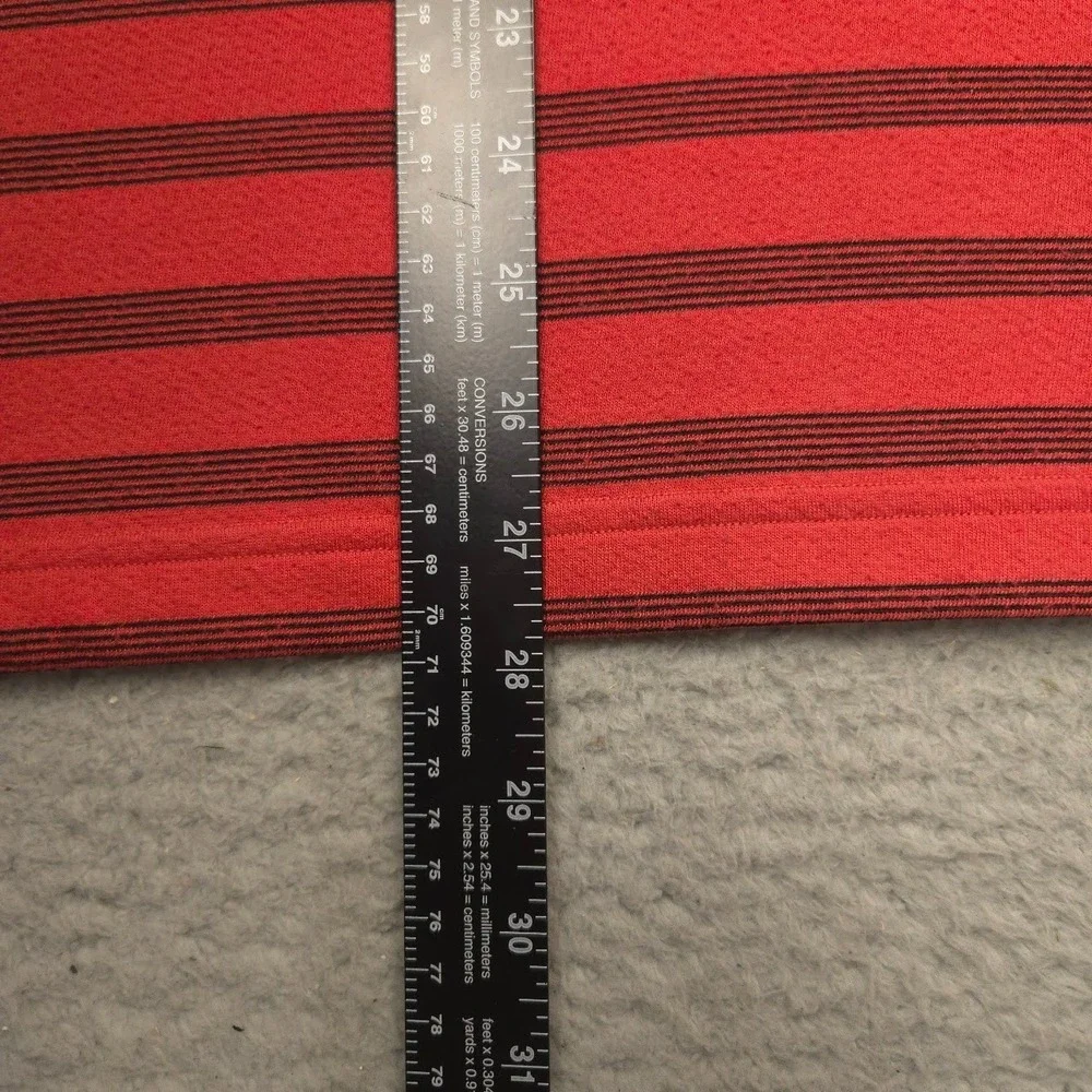The North Face Polo Shirt Mens XL Red Striped Short Sleeve FlashDry Golf